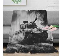 NGGADIWEG 3D Printed military tank action Travel Blanket Microfiber Warm Soft Bedding Breathable warfare illustration Home Blanket for Holiday Celebrations Birthday Anniversary 50x60inch(127x152cm)