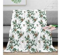 NGGADIWEG 3D Printed pine branches All Season Blanket Microfiber Warm Soft Bedding Cosy Festive holiday Cozy Throw Blanket Machine Washable No Shedding for Men Women Couples 60x80inch(150x200cm)