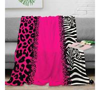 NGGADIWEG 3D Printed Pink animal print Sofa Throw Microfiber Ultra Soft Warm Bedding Modern bold pattern Bed Throw Luxurious Gift for Parents Grandparents Family Members 50x60inch(127x152cm)