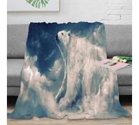 NGGADIWEG 3D Printed Polar bear soaring Soft Throw Microfiber Soft Cosy Bedding Warm fantasy cloudscape art Travel Blanket for Travellers Campers Adventure Lovers 40x50inch(100x130cm)