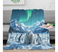 NGGADIWEG 3D Printed Polar bear Throw Blanket Microfiber Soft Warm Bedding Breathable Arctic wildlife scene Warm Blanket Thoughtful Gift for Christmas Thanksgiving 50x60inch(127x152cm)