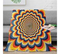 NGGADIWEG 3D Printed psychedelic pattern Blanket Microfiber Warm Thermal Bedding Soft vibrant optical Bedding Blanket Machine Washable No Shedding for Men Women Kids Households 60x80inch(150x200cm)