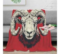 NGGADIWEG 3D Printed Ram head Thermal Blanket Microfiber Warm Thermal Bedding Soft Vintage engraving Blanket Machine Washable No Shedding for Men Women Kids Households 80×90inch(200x230cm)