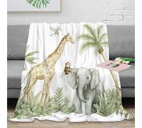 NGGADIWEG 3D Printed Safari animals Fluffy Blanket Microfiber Soft Warm Bedding Breathable Cartoon jungle scene Bedding Throw Wrinkle Resistant Non Pilling for Men Women Families 40x50inch(100x130cm)