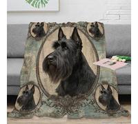 NGGADIWEG 3D Printed Scottish Terrier portrait Living Room Throw Microfiber Soft Warm Bedding Breathable Vintage dog art Cozy Throw Blanket for Housewarming New Homeowners 80×90inch(200x230cm)