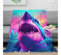 NGGADIWEG 3D Printed Shark attack Bedding Blanket Microfiber Warm Soft Bedding Cosy Vibrant digital art Couch Blanket Luxurious Gift for Holiday Celebrations Birthday Anniversary 70×80inch(180x200cm)