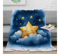 NGGADIWEG 3D Printed sleeping star Nap Blanket Microfiber Soft Warm Bedding Breathable cartoon night Bedding Throw Non Pilling Fade Resistant for Homeowners Renters Families 50x60inch(127x152cm)