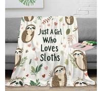 NGGADIWEG 3D Printed Sloth Illustration Warm Blanket Microfiber Soft Warm Bedding Breathable Cute Animal Design 1 Warm Throw for Christmas Thanksgiving Easter 50x60inch(127x152cm)