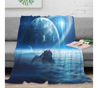 NGGADIWEG 3D Printed space planet Throw Blanket Microfiber Ultra Soft Warm Bedding sci fi cosmic scene Lounge Throw for Birthday Anniversary Holiday Celebrations 40x50inch(100x130cm)