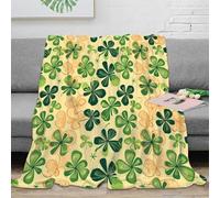 NGGADIWEG 3D Printed StPatricksDay Bedding Blanket Microfiber Warm Soft Bedding Cosy IrishFolkArtStyle Couch Blanket for New Homeowners Housewarming Guests 70×80inch(180x200cm)