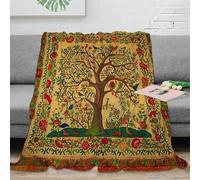 NGGADIWEG 3D Printed Tree of Life Soft Throw Microfiber Soft Cosy Bedding Warm Botanical embroidery design Thermal Blanket for Housewarming New Homeowners 50x60inch(127x152cm)