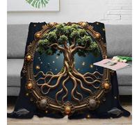 NGGADIWEG 3D Printed Tree of Life Soft Throw Microfiber Soft Cosy Bedding Warm Mythical Art Thermal Blanket Anti Static No Shedding for Men Women Kids Households 60x80inch(150x200cm)