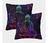 NGGADIWEG Buddha Statue 3D Printed Pillow Covers Home Decorative Personalise Square Soft Pillow Cases 2Pack Cushion for Home Couch Sofa Decorative 50x50cm
