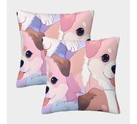 NGGADIWEG Cartoon Cute Little Dog 3D Printed Pillowcase for Travellers Backpackers Soft Breathable Machine Washable Portable Cover 45x45cm