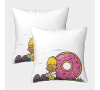 NGGADIWEG Cartoon The Simpsons 3D Printed Pillowcase for Siblings Roommates Soft Breathable Machine Washable Cover for Dorm Home Bedroom 40x40cm