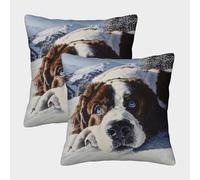NGGADIWEG Tibetan Mastiff 3D Printed Pillow Covers Home Decorative Personalise Square Soft Pillow Cases 2 Pieces for Kids Women Men Teen Girls Boys Gifts 40x40cm
