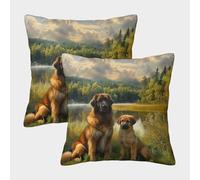 NGGADIWEG Tibetan Mastiff 3D Printed Pillow Covers Home Decorative Personalise Square Throw Pillowcase 2 Pieces for Kids Women Men Teen Girls Boys Gifts 50x50cm