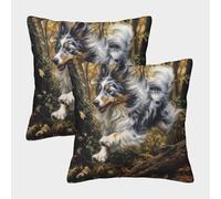 NGGADIWEG Tibetan Mastiff 3D Printed Pillow Covers Home Decorative Personalise Square Throw Pillowcase 2 Pieces Outdoor Decorations for Couch Sofa Bed Car 40x40cm