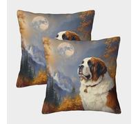 NGGADIWEG Tibetan Mastiff 3D Printed Pillow Covers Home Decorative Personalise Square Throw Pillowcase 2 Pieces Outdoor Decorations for Couch Sofa Bed Car 50x50cm