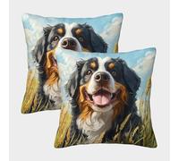 NGGADIWEG Tibetan Mastiff 3D Printed Pillow Covers Home Decorative Personalise Square Throw Pillowcase 2 Pieces for Home Office Sofa Couch Car Garden 40x40cm