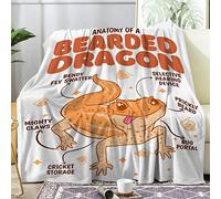 NGGBBDYGB Anatomy of A Bearded Dragon Blanket Gifts for Boys Girls, Dinosaur Throw Blanket for Wild Animal Lovers Soft Lightweight Flannel Fleece Cute Bedding for Teens Sofa Couch Chair 60x50In