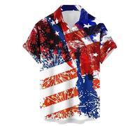 NGGBBDYGB Independence Day Patriotic Shirts for Men 4th of July Hawaiian Button Down Short Sleeve Aloha Summer Beach Shirt