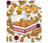 NGGBBDYGB Love Chicken Nuggets Ulta Soft Fleece Flannel Blankets Birthday Halloween Throw Blanket Bedding Outdoor Cover for Picnic Couch Large 80"x60"（Queen） Adults