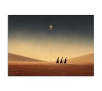 nghtuiyocw Three Wise Men Christmas Canvas Wall Art, Star of Bethlehem Desert Journey Poster, Christian Nativity Scene Silhouette Print, Religious Holiday Wall Decor for Bedroom 12x16in Unframed