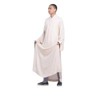 NGIRHGUE Unisex Traditional Buddhist Monk Robe Summer Comfortable Breathable Meditation Costume (Beige,M)