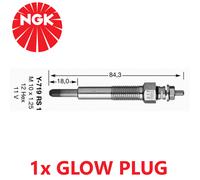 NGK 6900 Metal 11V 6A 0.9 Ohm Diesel Engine Heater Glow Plug Y-719RS1