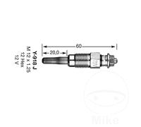 NGK Glow Plug 857 Y-918J D-Power 2 6285 Fits Piaggio Ape 420 1990-1997