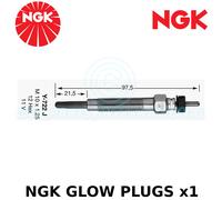 NGK Glow Plug Y-722JS - Metal Diesel Heater 11V 5A 0.8 Ohm for Hyundai/Kia (Part No 9974)