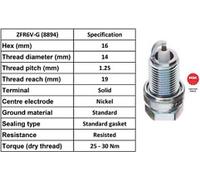 NGK SPARK PLUG QUALITY OEM 8894 / ZFR6V-G