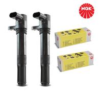 NGK U5018 Ignition Coil Module 2x for Fiat 500 Doblo Idea Panda Lancia Yellow