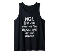 NGL Snacks Exit Strategy Funny Introvert Humor Tank Top