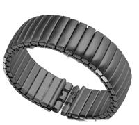 NGNKMPMCTK 17mm 19mm 20mm Stainess Steel Metal Elastic Wrist Band for Swatch Watch Stretch Expansion Strap Men's Women Replacement Bracelet Uhrenarmband(Black-Matte_20mm)