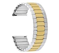 NGNKMPMCTK 22mm Elastic Stainless Steel Strap Men Women Metal Watch Band Quick Release Universal Bracelet Uhrenarmband(Silver-Gold_22mm)
