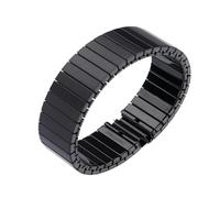 NGNKMPMCTK Elastic Strap Expansion Steel Watch Band Uhrenarmband(Black-L_22mm)