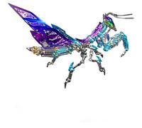 NGNVKDID 3D Mechanical Praying Mantis Metal Puzzle - 1109-Piece DIY Model Kit, Advanced Assembly for Adults, Engineering Toy, 18-25 Hours of Challenge, for Puzzle & Model Enthusiasts (Purple;)