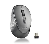 NGS Dew Gray Wireless Optical Mouse, Ergonomic Mouse, Quiet Wireless Laptop Mouse, High Precision with Nano Receiver, Ambidextrous, 800/1600 Adjustable DPI, Plug & Play