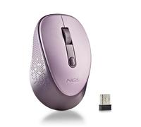 NGS Dew Lilac Wireless Optical Mouse, Ergonomic Mouse, Quiet Wireless Laptop Mouse, High Precision with Nano Receiver, Ambidextrous, 800/1600 Adjustable DPI, Plug & Play