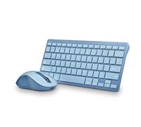NGS Fantasy Kit Blue - Combo Keyboard and Mouse Spanish Language QWERTY Rechargeable Wireless Silent, Multi-mode (2.4 GHz/BT1/BT2), 12 Multimedia Keys, Adjustable DPI, Compatible with PC/Mac/Tablets