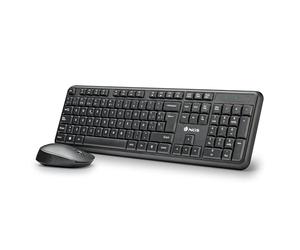 NGS Harmony Kit - Quiet Set with Wireless Keyboard and Mouse with 12 Multimedia Keys, Spanish Design