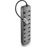 NGS IHUB 8 - USB 3.0 Hub with 8 Ports, Independent Switch, 5 Gbps Transfer Speed, 5 V/3 A Power Supply, Compatible with PC/Mac, Compact Design, Plug and Play
