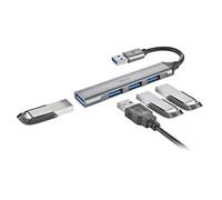 NGS IHUB4 Micro USB Hub, 4 Ports, 1 x USB 3.2, GEN1 and 3 x USB 2.0, High Speed 5 Gbps, Universal Compatibility, PC and Mac, Plug & Play, Compact and Portable Design, 100mm Cable