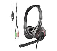 NGS MSX 10 Pro - Lightweight Stereo Headset Adjustable Microphone, 3.5 mm Jack Connection and Double Jack Adapter, 20 Hz