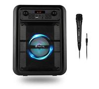 NGS ROLLER LINGO BLACK - 20W Portable Speaker with 5.0 Bluetooth Technology and True Wireless Stereo, with Microphone for Karaoke and Built-In LED Ligths (USB/MicroSD/Line IN/Mic Input), Black