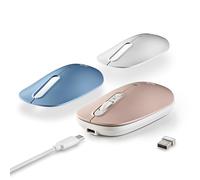 NGS Shell-RB - Rechargeable Wireless Mouse, Multi-Device Ergonomic Mouse, 2.4 GHz + Bluetooth 5.0, Silent Buttons, Ambidextrous, Additional Coloured Housings, Adjustable DPI