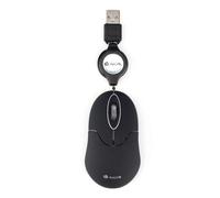 NGS SIN BLACK - 1000dpi Optical Mouse with Retractable USB Wire, Mouse for Compu