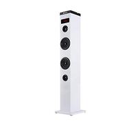 NGS SKY CHARM WHITE - 50W Bluetooth Sound Tower with Remote control, Optical Input, USB, FM Radio and AUX IN (White Colour)